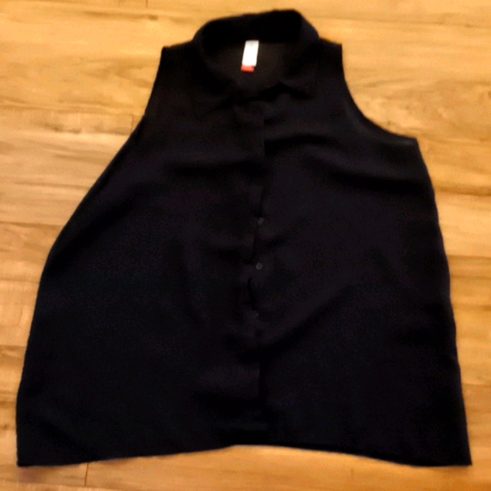 Black see thru button up